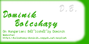 dominik bolcshazy business card